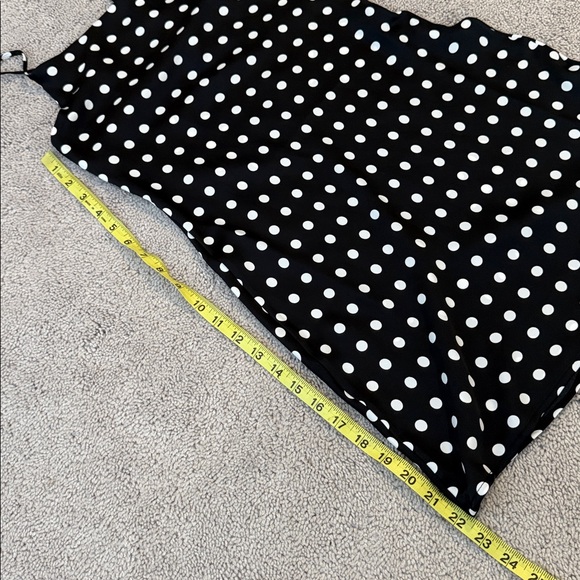 Anthropologie Cowl-Neck Slip Mini Dress Black White Polka Dot | NWT | XS Petite - Picture 9 of 9